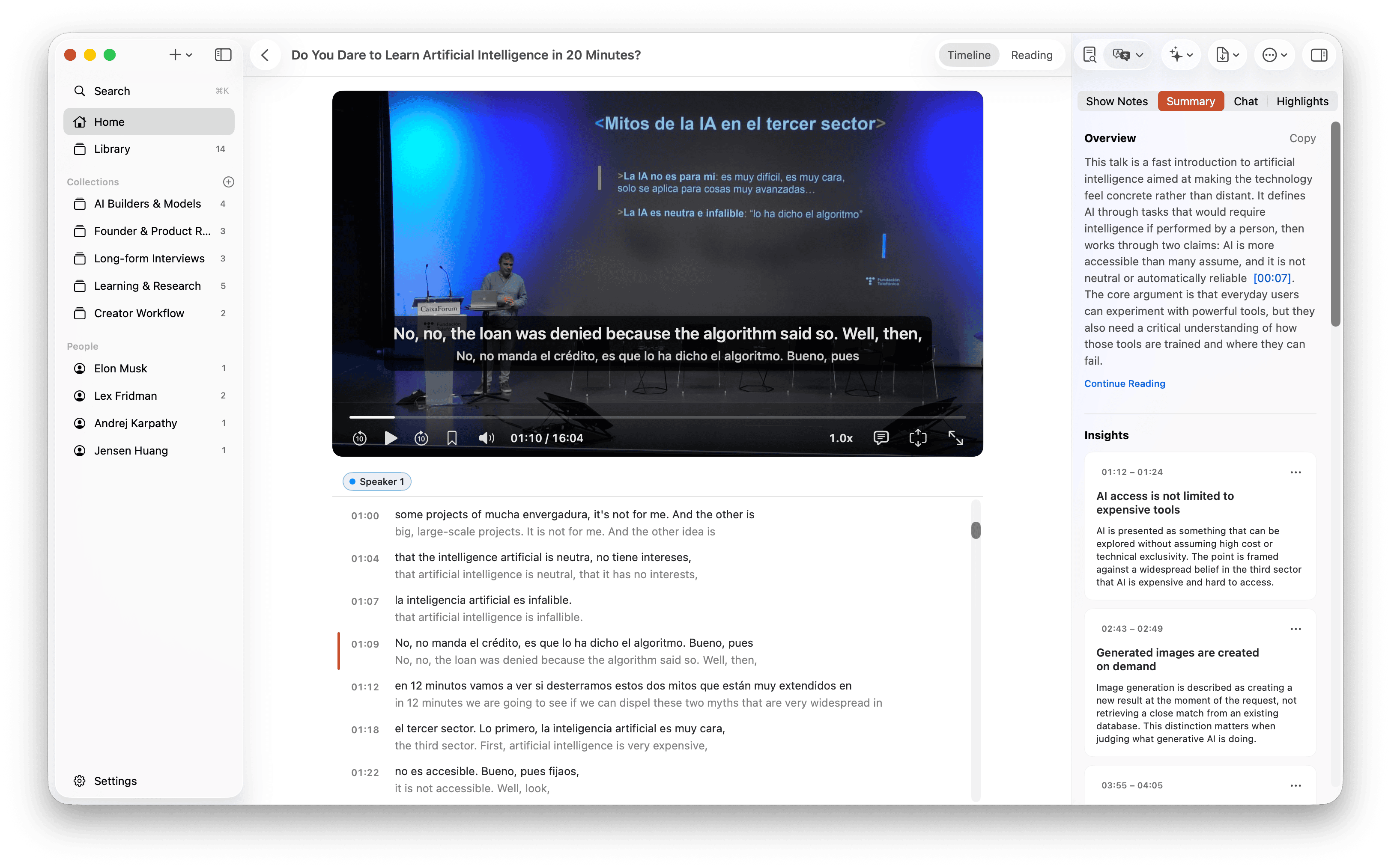 Understand foreign videos and podcasts